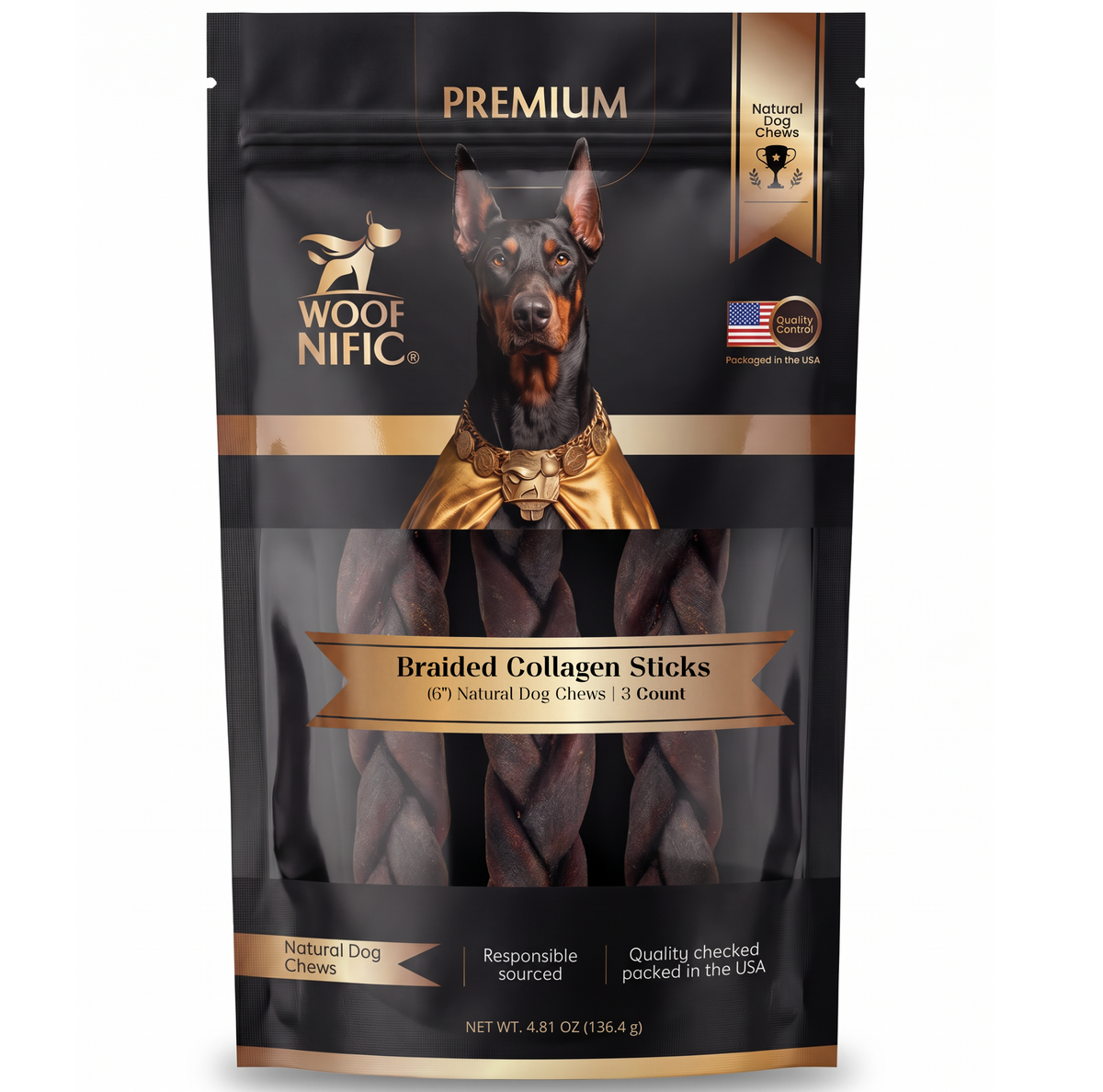 Braided Beef Hide with Collagen Dog Chew